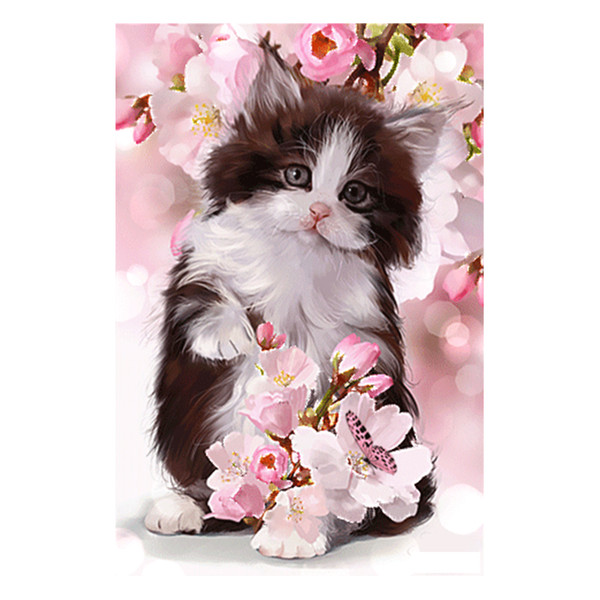 kexinzu 5D DIY Diamond Painting Flower Cat Embroidery Full Square Round Stone Beads Diamant Cross Stitch Mosaic Gift