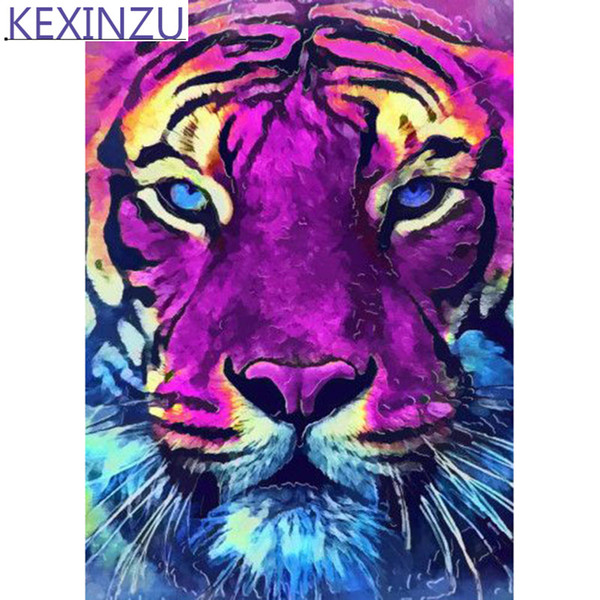 Kexinzu Full 5D diamond painting Kit Animal Cartoon Tiger Decorative painting Room Embroidered diamond cross stitch picture diamant paintin