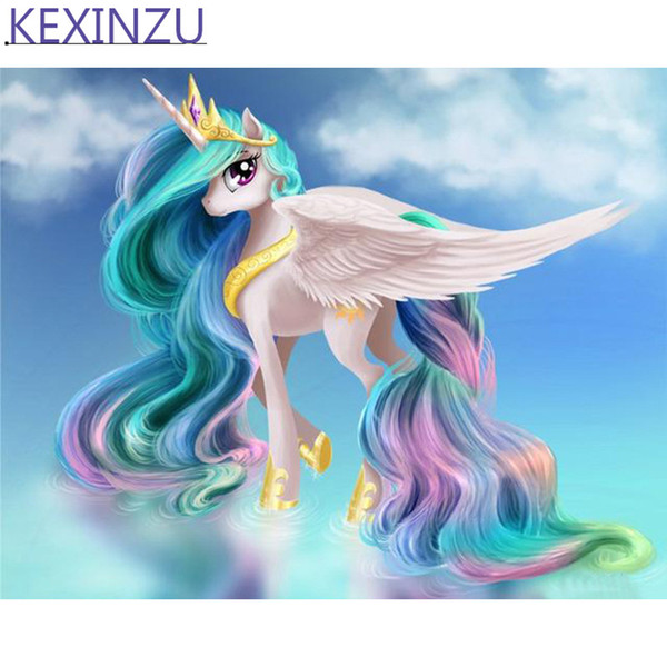 Kexinzu Full 5D diamond painting Kit Cartoon Horse Decorative painting Room Embroidered diamond cross stitch picture diamant paintin