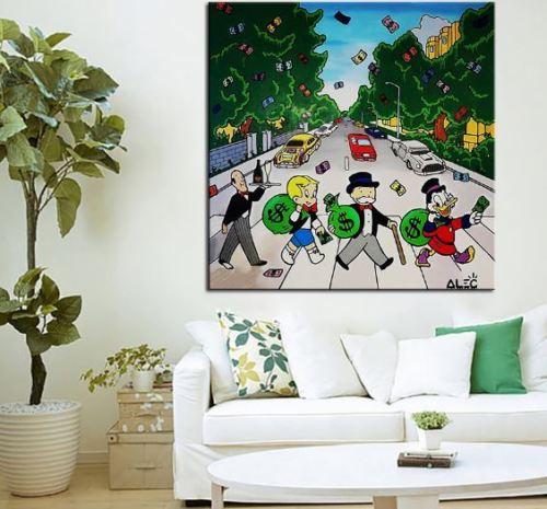 Alec Monopoly High Quality Handpainted & HD Printed Wall Art Graffiti oil painting Abbey Road Beatles,Home Decor On Canvas Multi Sizes g134