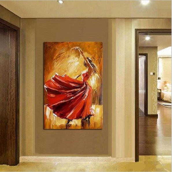 Ballet Dancers,Pure Handicrafts Modern Abstract Art Oil Painting ,Home Wall Decor On High Quality Canvas size can be customized