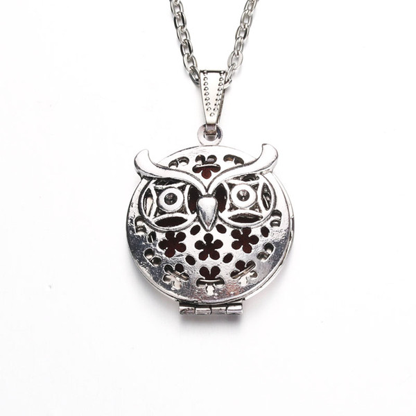 Fashion owl diffuser Necklace Aromatherapy essential Oil Diffuser Pendant aroma beads jewelry making long necklace women jewelry