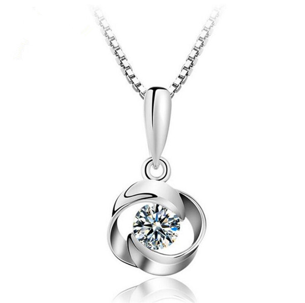 free shipping 10pcs/set s925 sterling silver rose shape Necklace Pendant