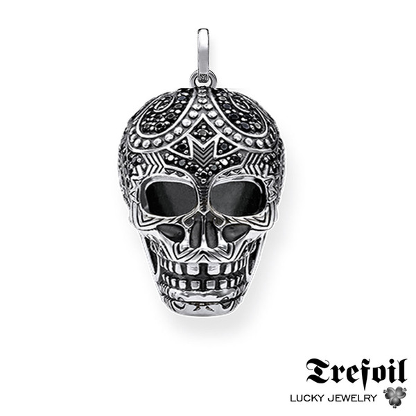 Maori Skull Pendants, Fashion Jewelry 925 Sterling Silver Blackened Ethnic Gift For Women Men Boy Girls Fit Necklace 2018 New