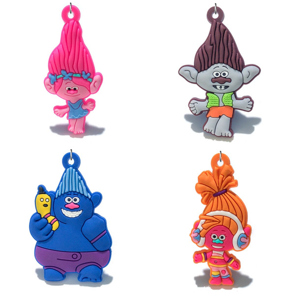 Free Shipping Trolls PVC Cartoon Pendant Kids Pendants For Necklace Best Party Favor Supplies Children Gifts