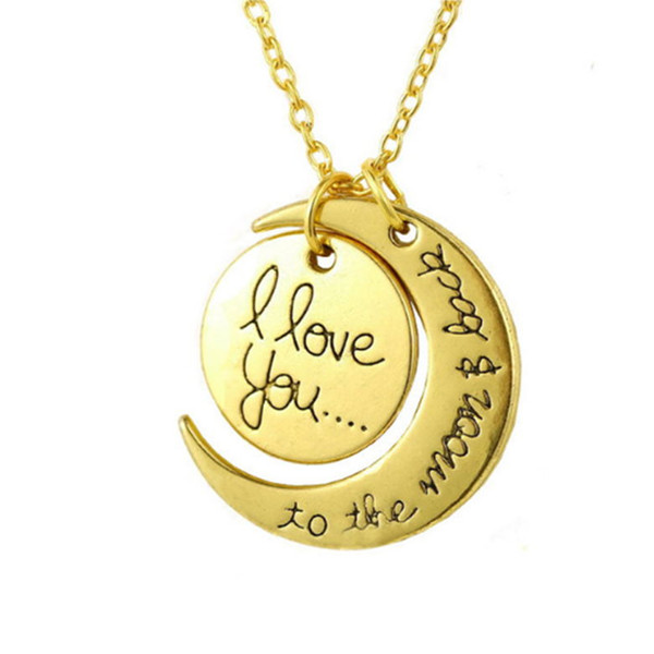 2017 new Styles Necklace Pendants I Love You To The Moon and Back Necklace Hot Pendant Necklaces