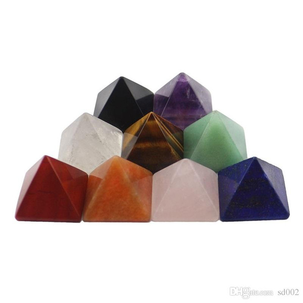 Rainbow Colorful Fluorite Pyramid Healing Positive Psychic Energy Reiki Tumbled Stone Home Office Gift Loose Quadripod New 12 35ft dd