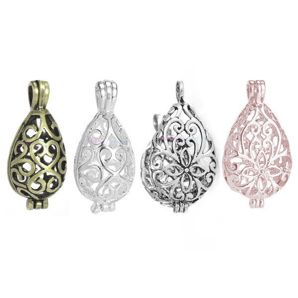 1pc Pearl Cage Mermaid Vintage Filigree Diffuser Locket Pendants For DIY Jewelry Aromatherapy Essential Oil Diffuser Necklace