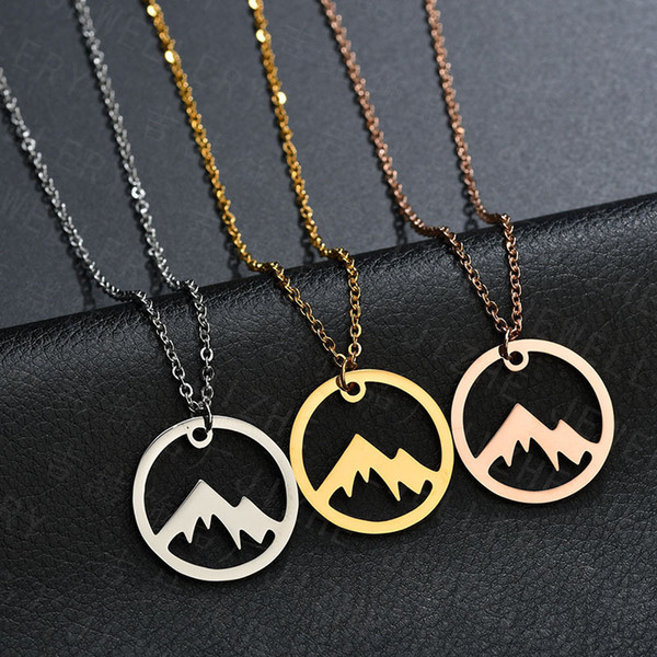 3 Style Cute Snowy Mountain Top Range Necklaces Simple Modern Minimalist Necklace Nature Paris Landscape Necklace and Pendants for Women