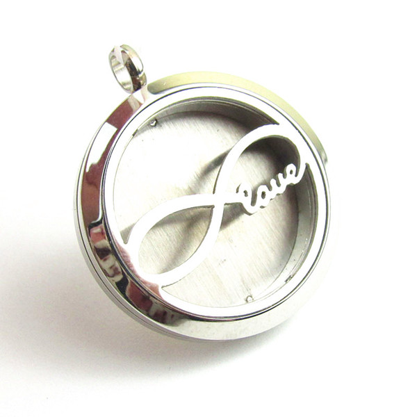 30mm Aromatherapy Essential Oils Surgical Stainless Steel Pendant Infinite love Screw Perfume Diffuser Floating Lockets Pendant