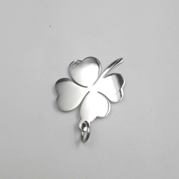 Lucky clover pendant 10pcs stainless stell jewelry DIY find