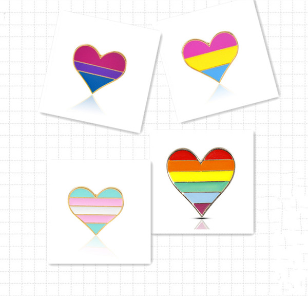 Rainbow Heart Enamel pins Gay Pride Pin LGBT Pin Badge Awareness Brooches Heart Jewelry for Men Women Unisex