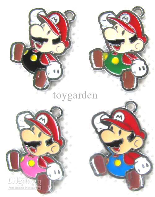 50 Pcs Cute Mario Brothers Popular Jewelry Making Metal Charm pendants Party Gifts