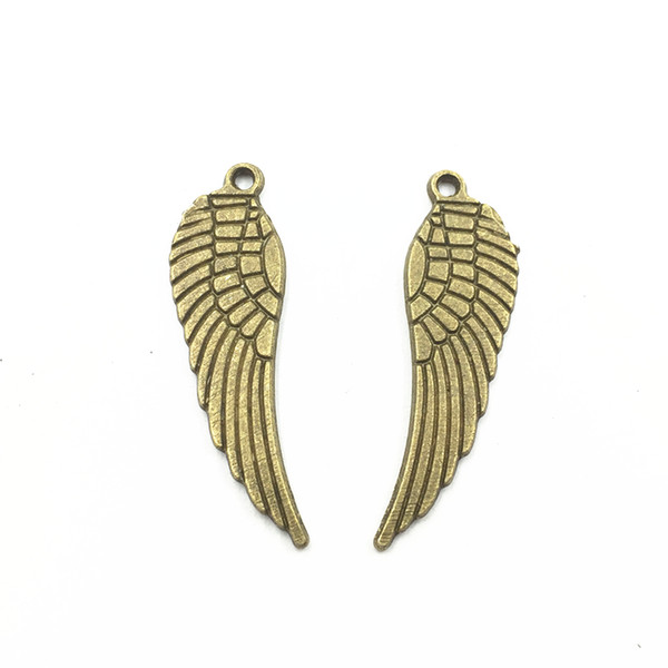 30Pcs Bronze Tone Eagle Bird Wing Animal Metal Pendants For Bracelets Fashion Jewelry Findings DIY Charms Craft 30x9mm