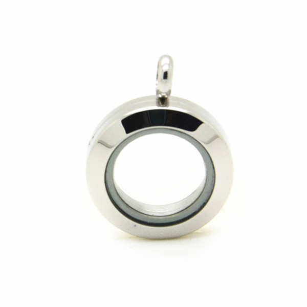 10pcs/lot 20mm round fashion mini floating locket pendants screw glass locket necklace in 316L stainless steel