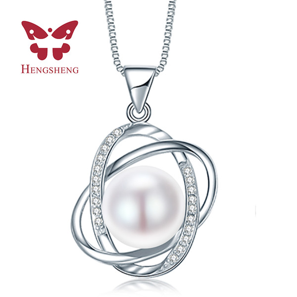 Wholesale- 10-11mm Natural Pearl pendant necklace top quality necklace & pendant for women love gift new fine jewelry