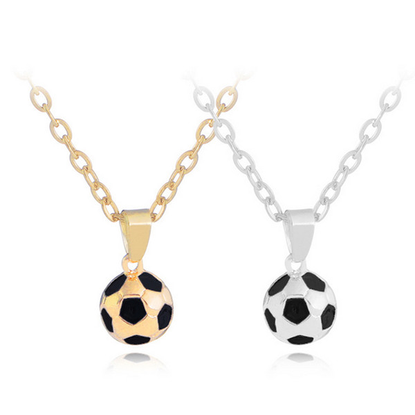 Hot Punk Retro Jewelry Stainless Steel Necklace Football Pendant Soccer Fashion Women Man Silver Necklace 2018 World Cup Gifts