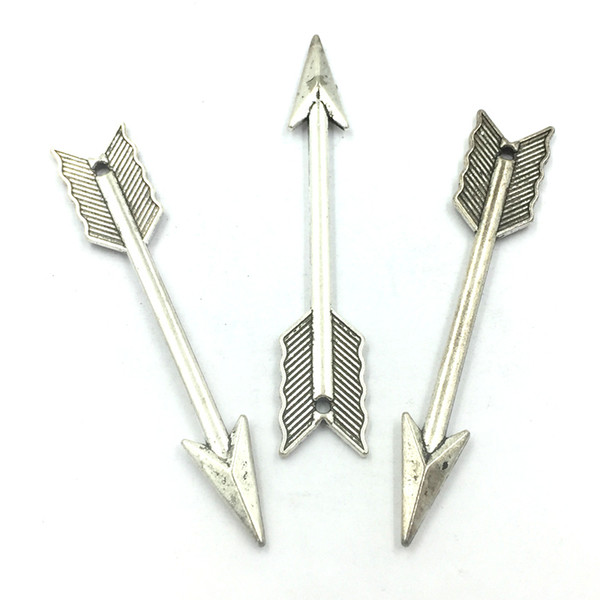 10Pcs Antique Sier Tone Pendants For Bracelets Arrow Toy Metal Fashion Jewelry DIY Findings Craft 62mm