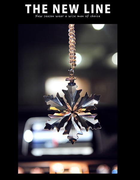 Fashion Big Snowflake Crystal Pendant Clear Jewelry Car Interior Hanging Ornaments Decoration for Lady Girl Gifts