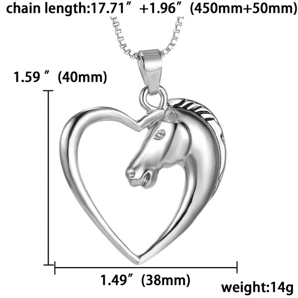 MJARTORIA Shining Heart Horse Pendant Necklace Jewelry Horse in Heart Necklace For Women Girl Mom Friends Best Jewelry Gifts