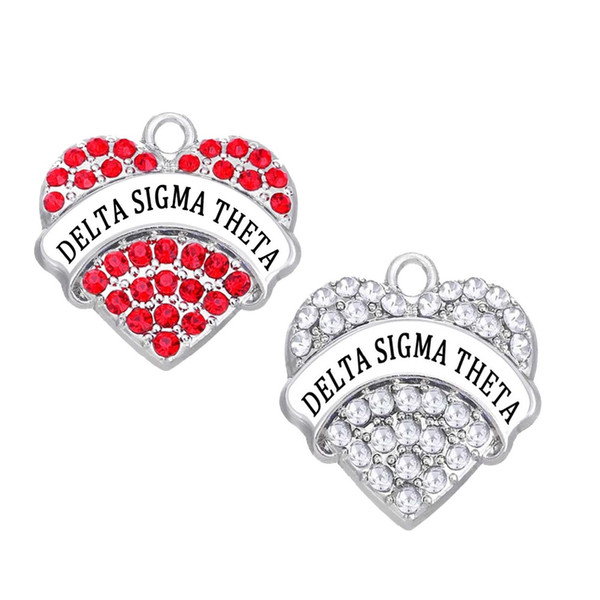 10pcs DIY DELTA SIGMA THETA Greek Sorority DST heart crystal charm Organization Charm