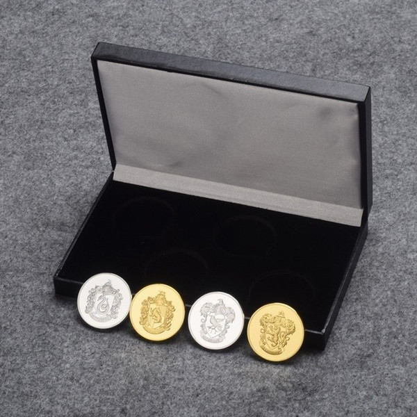 4pcs/Set High Quality New Harry Potter Souvenir Coin Hogwarts Slytherin/Ravenclaw/ Hufflepuff/Gryffindor Token Coins