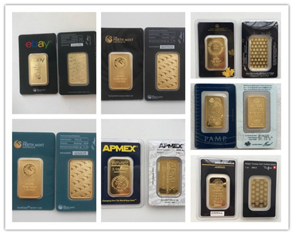 Australia/Swiss,1Oz- Perth Mint/Argor Hereaus/RCM/APMEX Gold Bar,Crafts, gift,No magnetic,Copy,Free Shipping