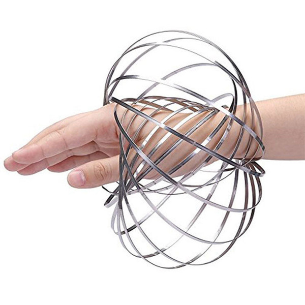 Metal Flow Rings Stainless Steel Flow Rings Bracelet Toys Kinetic Spring Toy Magic Rolling Bracelet Toy