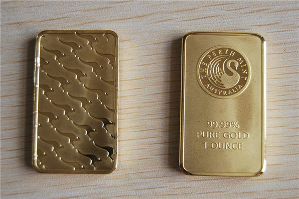 The sample order, Free shipping,Goldbarren 1 Unze / Gold Bar 1 Ounce Perth Mint Gold Bar black swan gold bar no magnetic