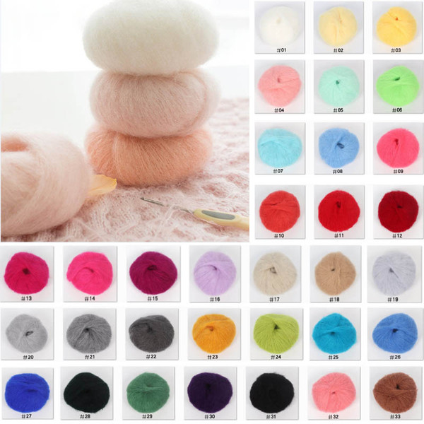 DIY 25g/Ball Angola Amorous Feelings Thin Mohair wool Yarn Plush Fine Wool Crochet Thread Hand Knitting Fabric HH7-2049