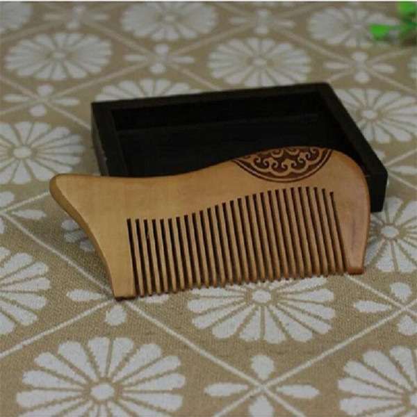 The Chinese style can customize your own brand logo wood comb laser carved mahogany comb business gifts