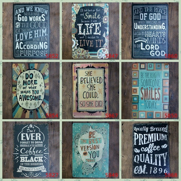 English Poetry Vintage Plate Classical Vintage Tins Posters Family Love 20*30cm Iron Paintings Tin Sign For Bedroom BookShop Decoration