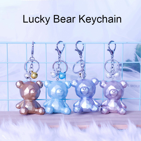 Lucky Bear Keychain,Adorable Animal Adornment,Resin Handicraft,Holiday Gift,Creative Cartoon Accessories,Home Decoration Gifts,