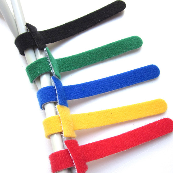 hook and loop 50Pcs 20cm Hooks and loops Reusable adhesive Cable Ties with Eyelet Hole organizer cord Magic self adhesive fastener band