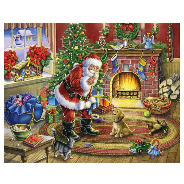 Diamond Painting Cross Stitch Christmas Full Square Diamond Mosaic Animal Needlework Diamond Embroidery Sale Factory Direct Gift