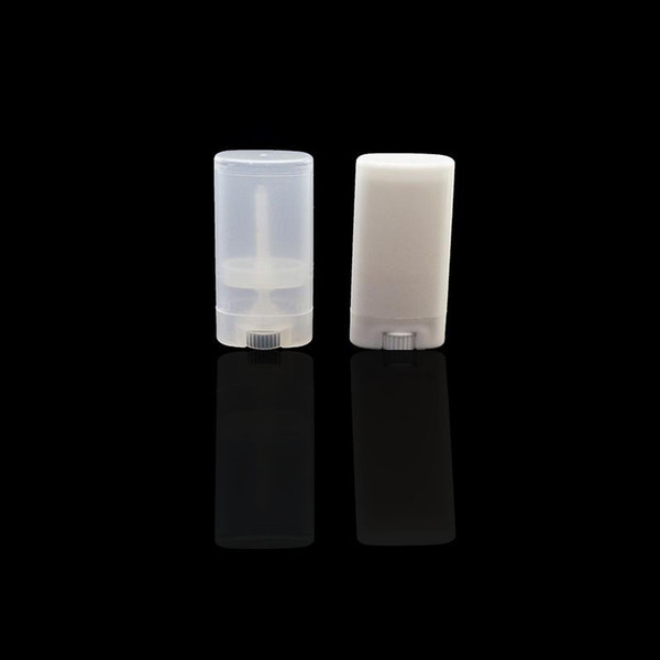 15g DIY Empty Oval Lip Balm Tubes Deodorant Containers Clear White Lipstick Fashion Cool Lip Tubes