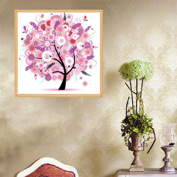 40*40cm Diamond Embroidery Four Seasons Trees Picture 3d Diy Diamond Painting Needlework Diamond Mosaic Cross Stitch Home Decor Gift BH214