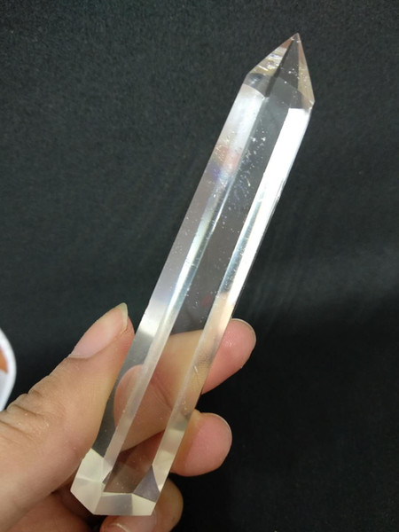 Hot sale! 95mm clear smelt quartz crystal wand point healing for christmas gift Free shipping