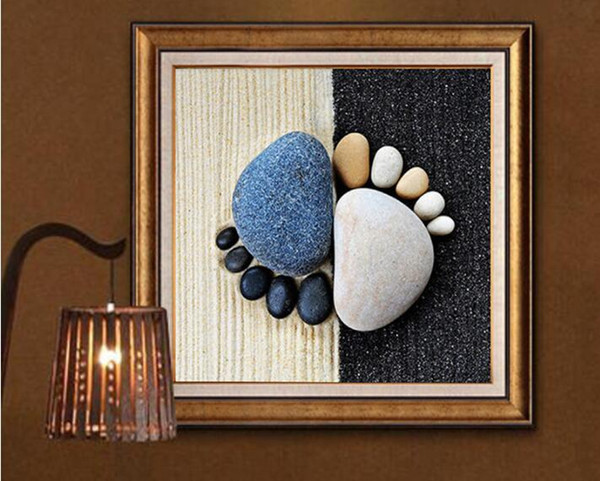 5D DIY Diamond painting Cross stitch Full Diamond embroidery Art Stone Footprint Wall Decor Home 40*40cm