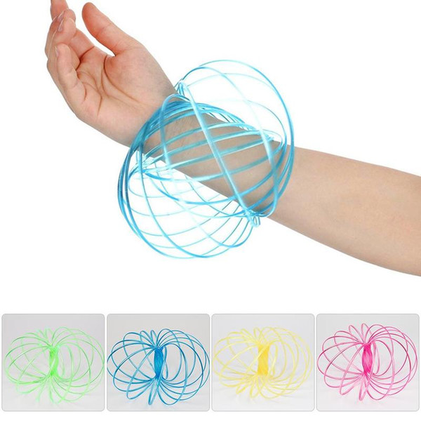 2018 Decompression Magic Bracelet Flow Ring Excerise Interactive Fluid 3D Kinetic Bangle Prevent cuts Luminous Gift Toy Stress Relieve