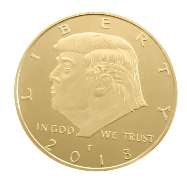 2018 Fashion Donald Trump Commemorative Coin American President avatar Gold Coins Silver Badge Metal Craft Collection