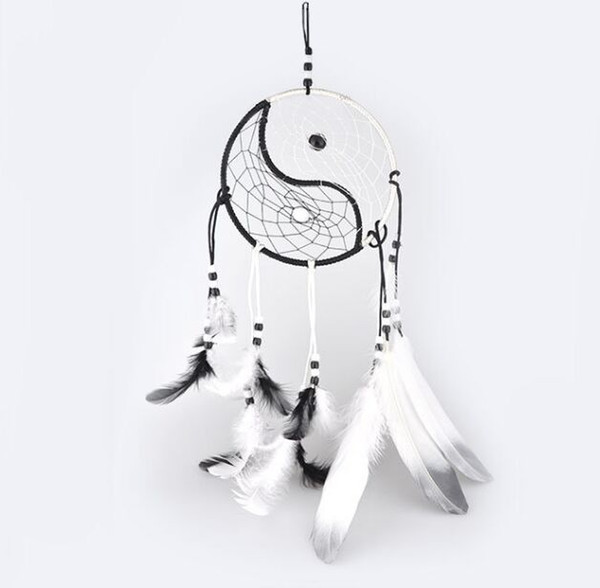 Hand Woven Dream Catcher Chinese Traditional Tai Chi Style Wind Chimes Dreamcatcher Car Decoration Pendant home decor