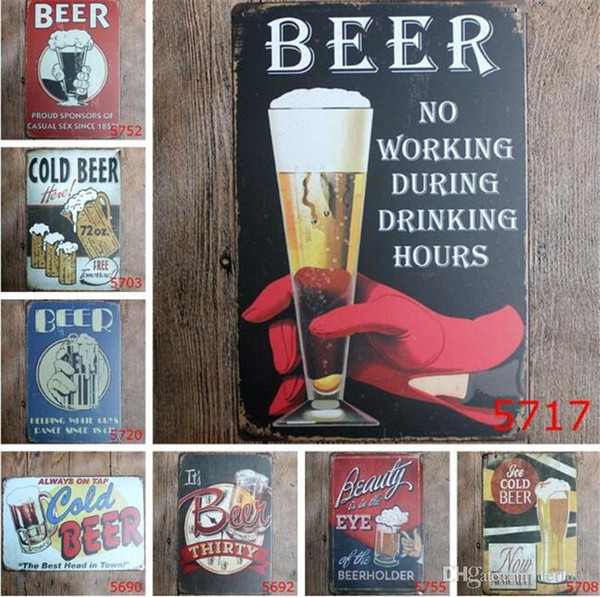 NEW Retro Vintage Metal Signs Wall Decor Mojito Beer Iron Paintings 15*30cm Metal Signs Tin Plate Pub Bar Garage Retro Home Decoration