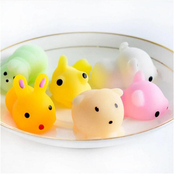 Funny Mini Squeeze Toys Soft Silicone Hand Squishy Animals Cat Kawaii doll Rubber Squish Antistress Joke Rising Toy Xmas Gift