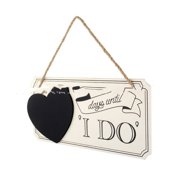 Heart-shaped Fashion and Portable Factory Direct Selling Wedding Wood Marriage Signs Wedding Countdown Board Heart-shaped Blackboard Wedding