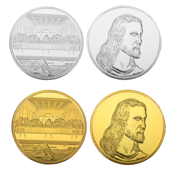 1 PCS Jesus Christ Saints Last Supper Faith Commemorative Coin Art Craft Collection Christmas Gift Decoration for Kids Family Reunion Party