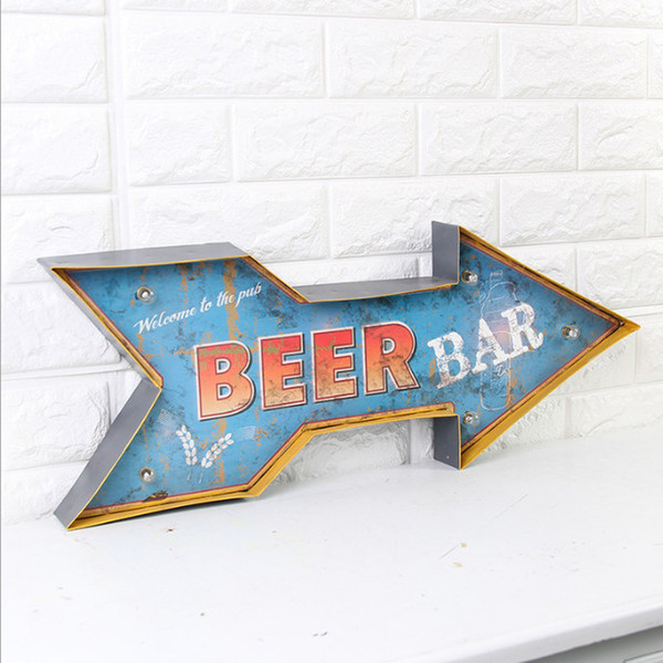 Welcome to the Pub Beer Bar Vintage Neon Sign Decorative painting LED metal signs bar Cafe Cerveja Shabby chic wall decoration signboard