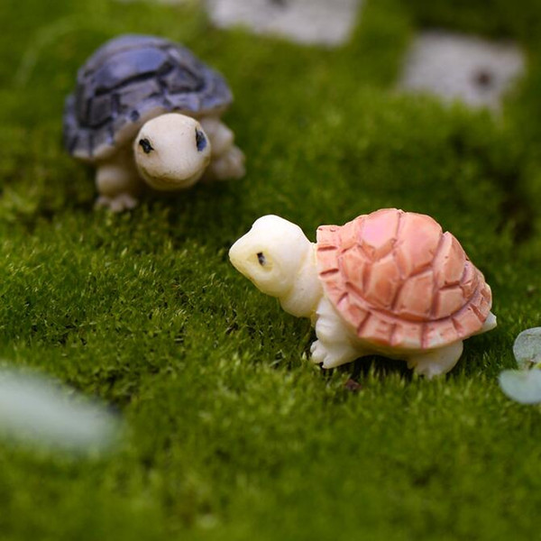 Fairy Garden Miniature Turtle tortoise 2 colors Mini animal Tortoise Ornament Resin artificial craft bonsai accessory 2cm Small Gift