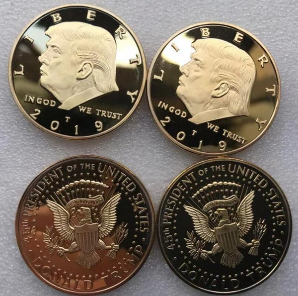 2019 Gold Silver Metal Craft Coin Badge American 45th President Donald Trump Sculpture Non-currency Commemorative Coin LX5785