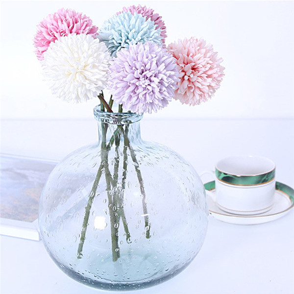 Artificial Flowers Chrysanthemum Flower Ball Bud Fake Flower Branch Home Decor For Wedding Home Vases Decoration sui0156